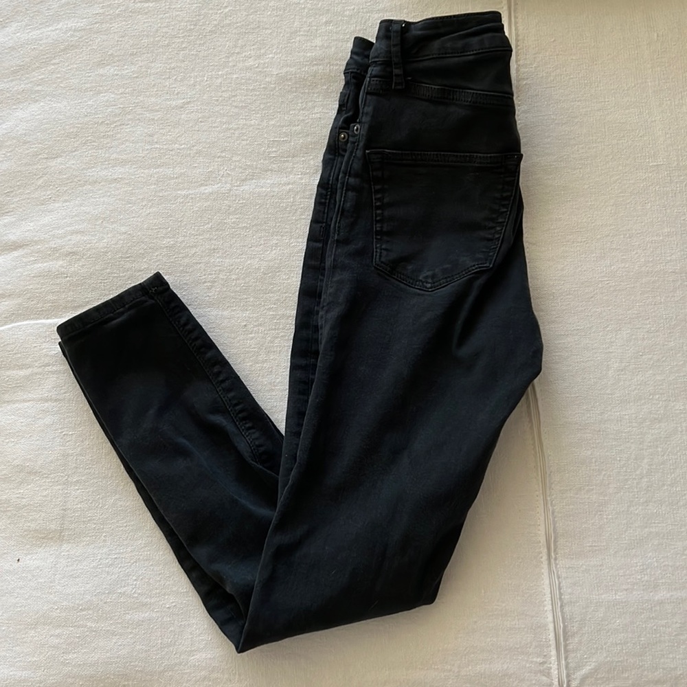 Topshop black faded jeans